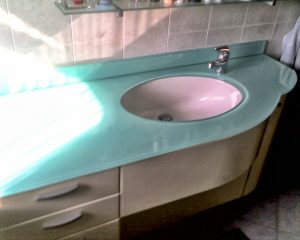 Top bagno in cristallo